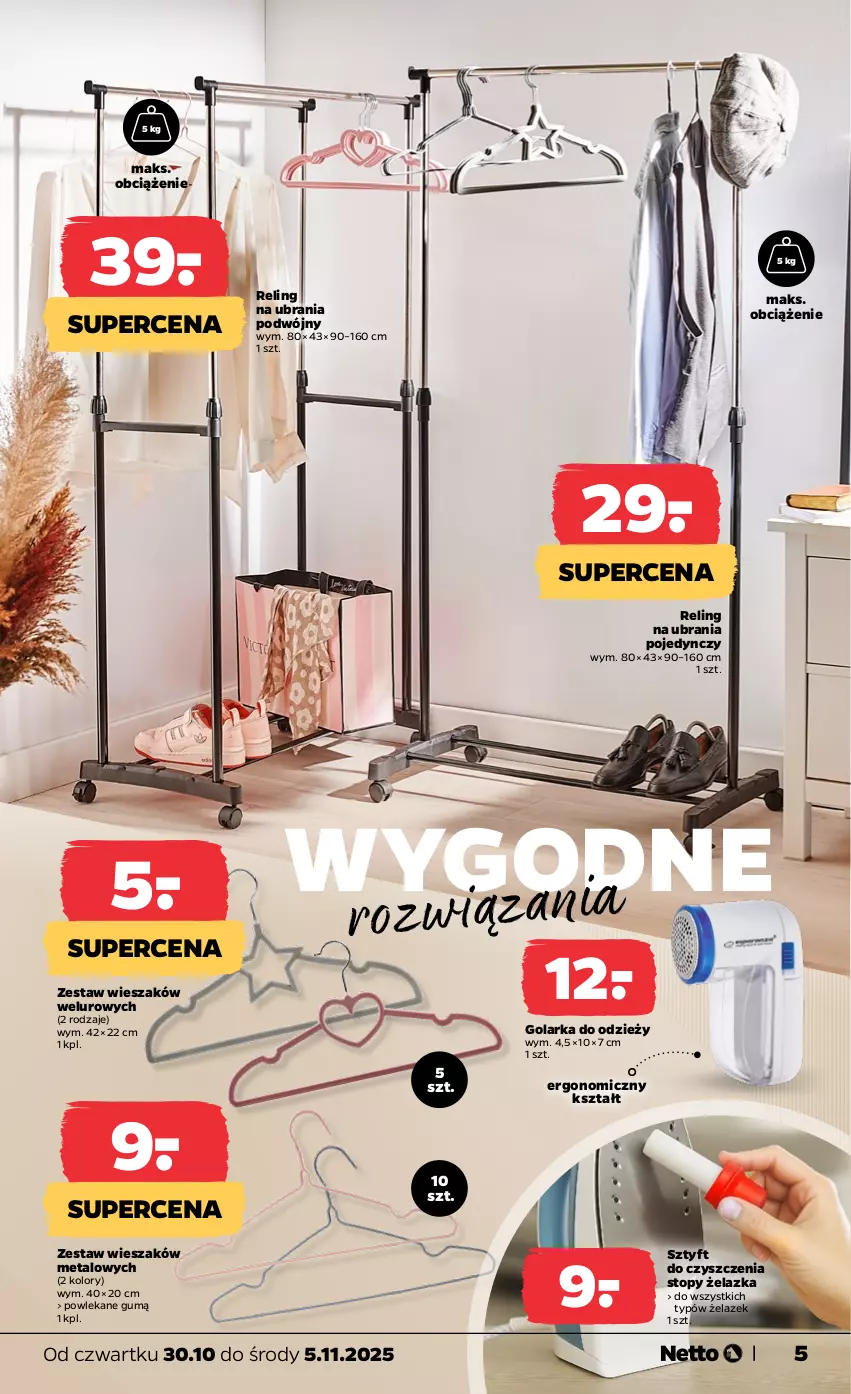 Gazetka promocyjna Netto - Od Czwartku Przemysłowa - ważna 30.10 do 05.11.2025 - strona 5 - produkty: Golarka, Top, Ubrania, Wieszak