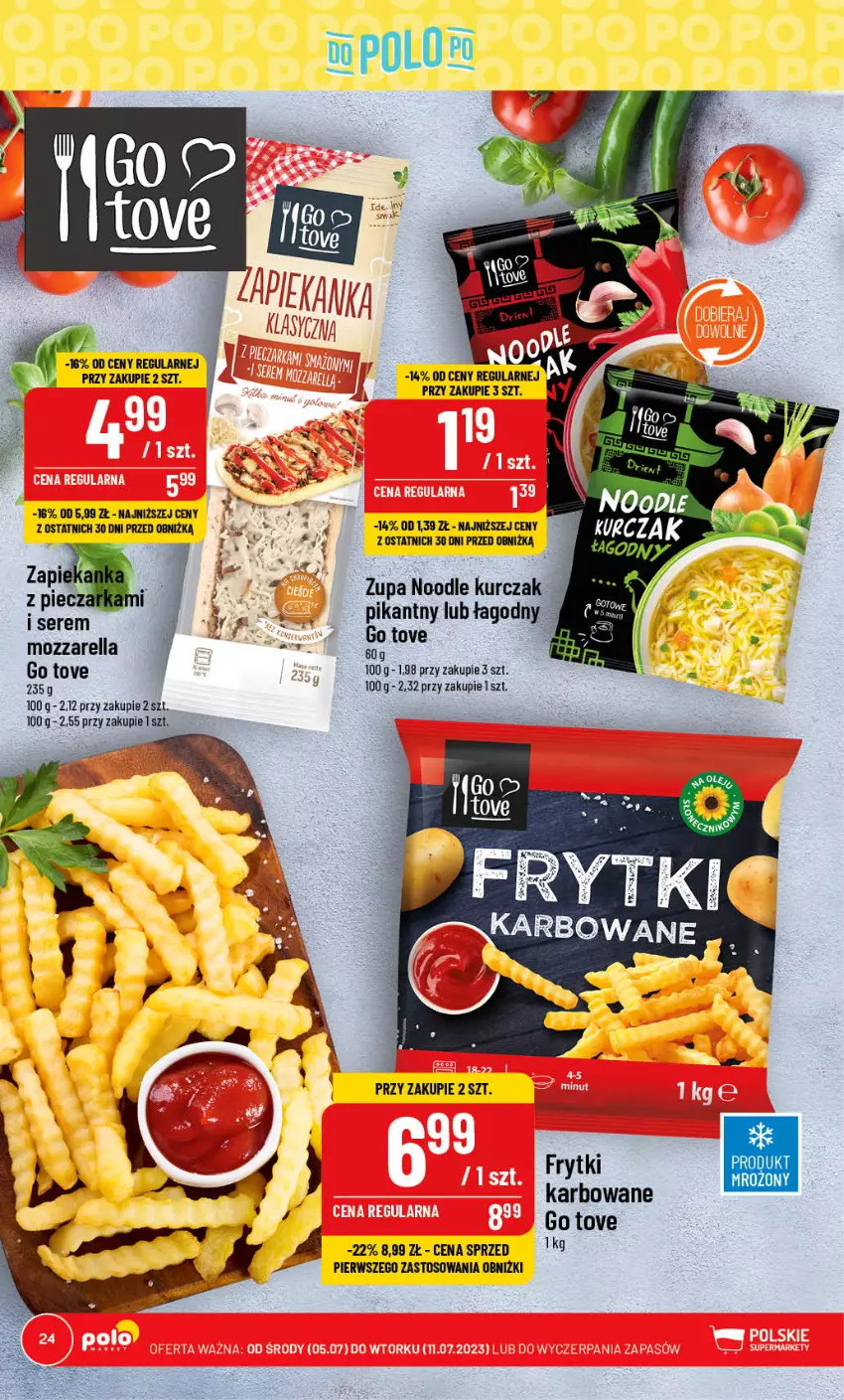 Gazetka promocyjna PoloMarket - Gazetka pomocyjna - ważna 05.07 do 11.07.2023 - strona 24 - produkty: Fa, Frytki, Kurczak, Mozzarella, Zupa