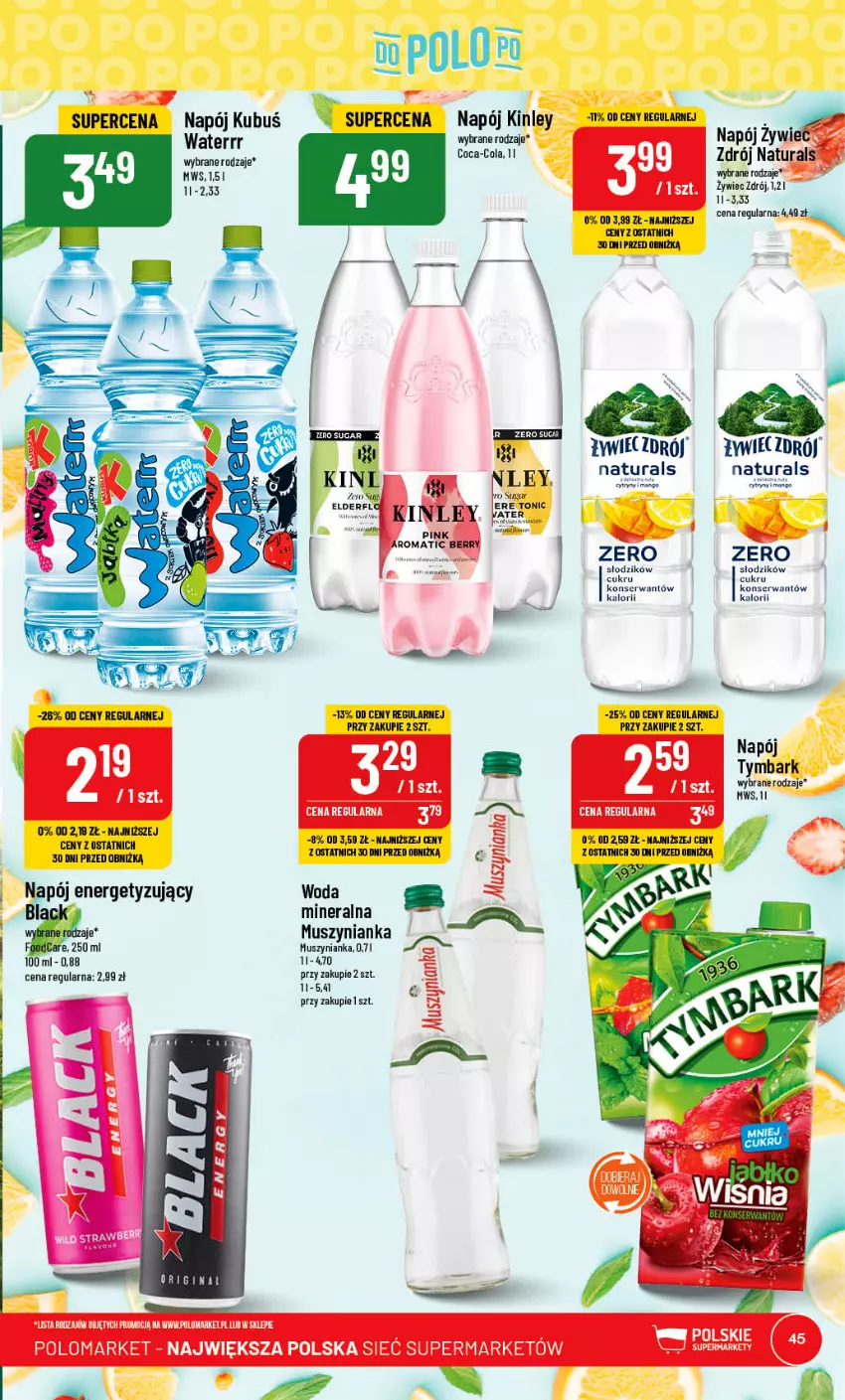 Gazetka promocyjna PoloMarket - Gazetka pomocyjna - ważna 05.07 do 11.07.2023 - strona 45 - produkty: Cytryny, Gin, Kubuś, LG, Mus, Muszynianka, Napój, Ser, Tymbark, Woda