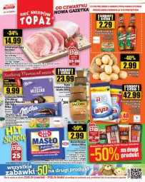 Gazetka promocyjna Topaz - Gazetka - Gazetka - ważna od 29.05 do 29.05.2024 - strona 1 - produkty: Schab wieprzowy, Mleczko, Czekolada, Jacobs, Waga, Masło, Milka