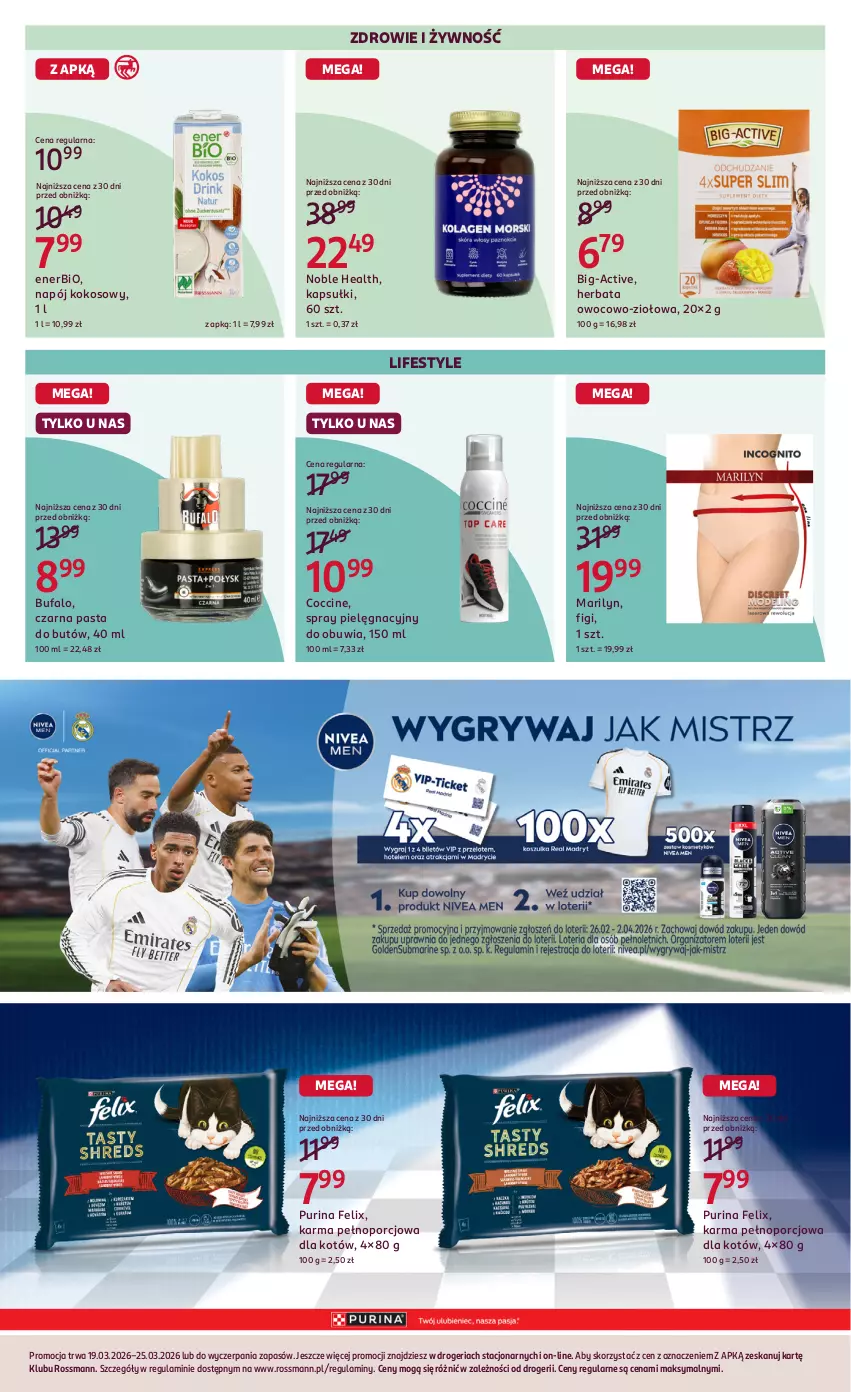 Gazetka promocyjna Rossmann - Gazetka promocyjna Rossmanna - ważna 19.03 do 25.03.2026 - strona 8 - produkty: Enerbio, Fa, Felix, Figi, Herbata, Kokos, Marilyn, Napój, Por, Pur, Purina, Zdrowie