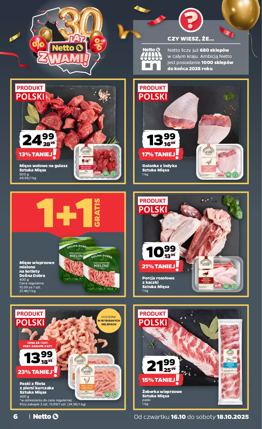 Gazetka promocyjna Netto - Od Czwartku - ważna 16.10 do 18.10.2025 - strona 6 - produkty: BIC, Golonka z indyka, Gra, Kotlet, Kurczak, Mięso, Mięso wieprzowe, Mięso wołowe, Por