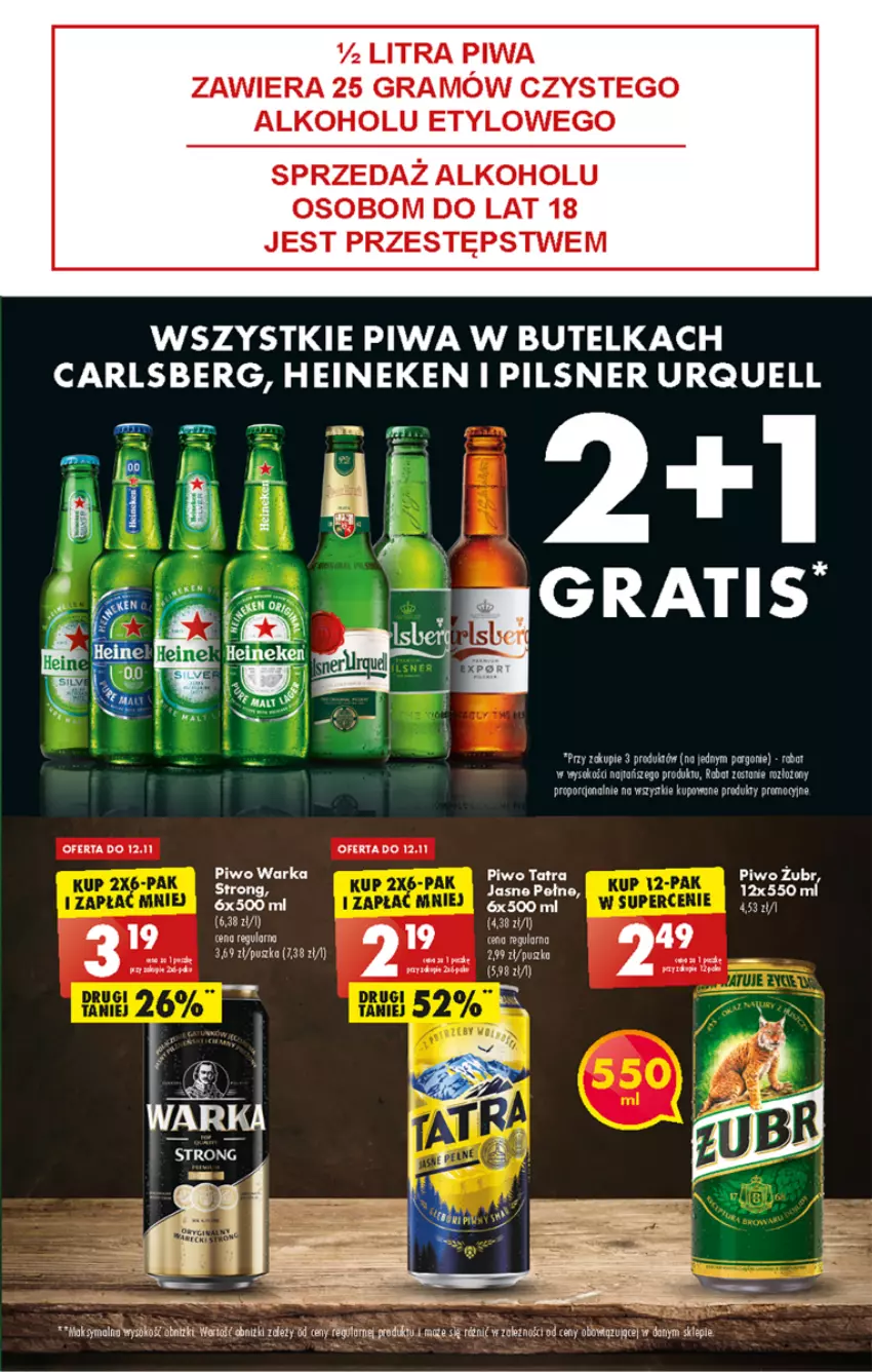 Gazetka promocyjna Biedronka - W tym tygodniu - ważna 10.11 do 16.11.2022 - strona 53 - produkty: Carlsberg, Gra, Heineken, Pilsner Urquell, Piwa, Piwo, Por, Sok, Tatra