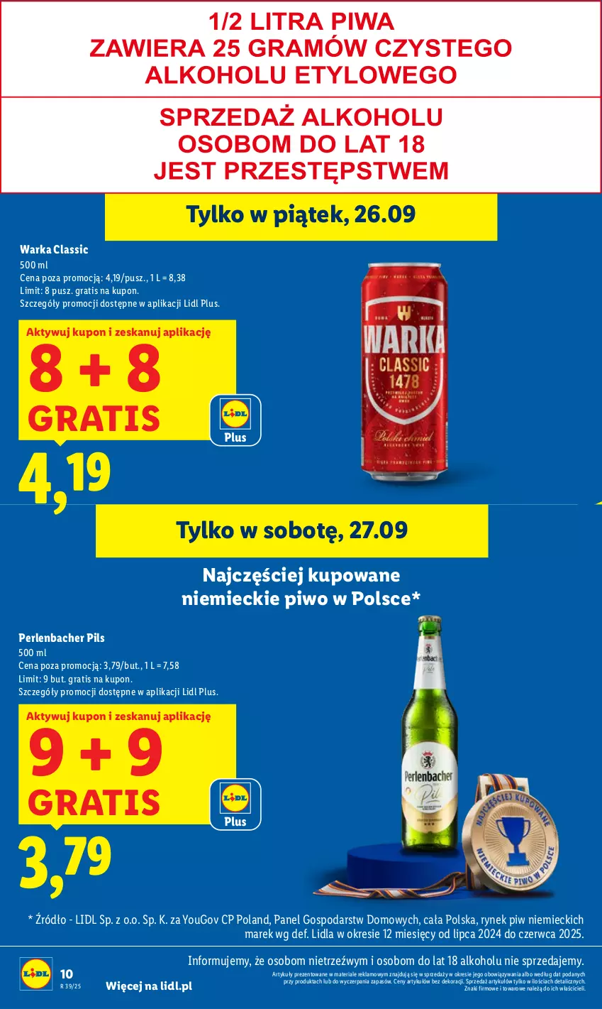 Gazetka promocyjna Lidl - GAZETKA - ważna 25.09 do 27.09.2025 - strona 10 - produkty: Gra, NBA, Piwo, Warka