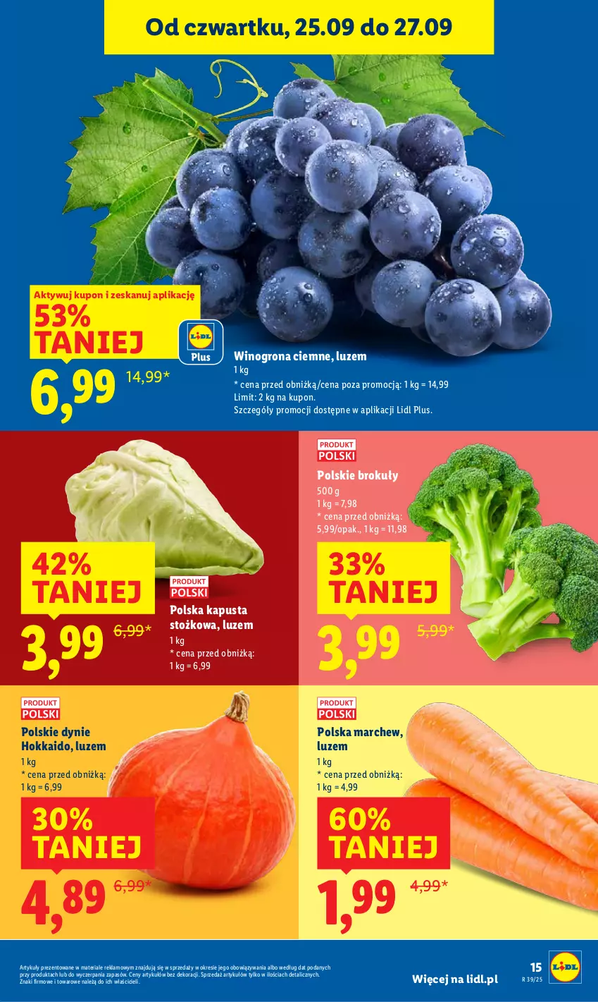 Gazetka promocyjna Lidl - GAZETKA - ważna 25.09 do 27.09.2025 - strona 17 - produkty: Brokuły, Wino, Winogrona