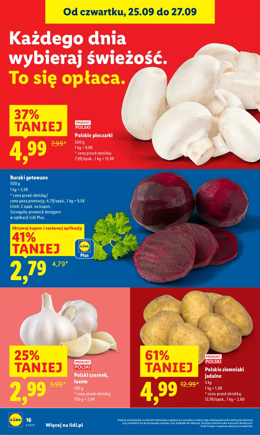 Gazetka promocyjna Lidl - GAZETKA - ważna 25.09 do 27.09.2025 - strona 18 - produkty: Buraki, Czosnek, Piec, Ziemniaki