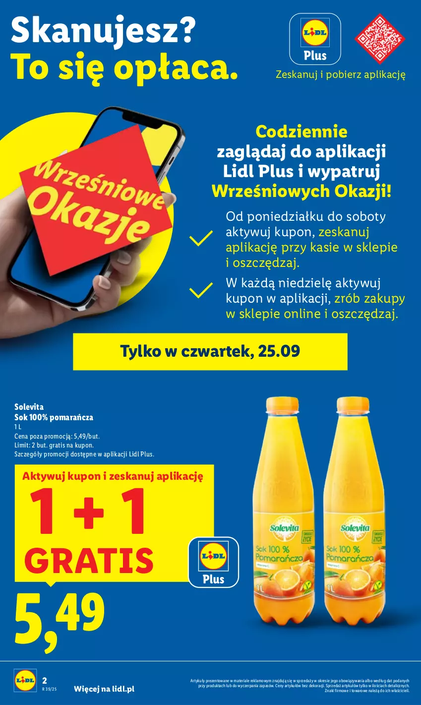 Gazetka promocyjna Lidl - GAZETKA - ważna 25.09 do 27.09.2025 - strona 2 - produkty: Gra, Sok