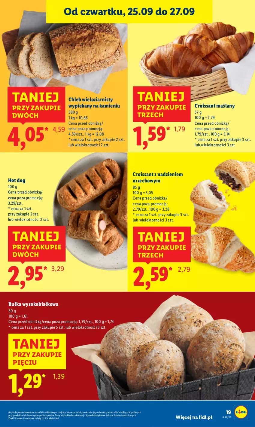 Gazetka promocyjna Lidl - GAZETKA - ważna 25.09 do 27.09.2025 - strona 21 - produkty: Bułka, Chleb, Chleb wieloziarnisty, Croissant, Hot dog, Sok