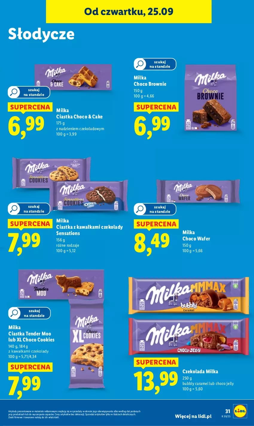 Gazetka promocyjna Lidl - GAZETKA - ważna 25.09 do 27.09.2025 - strona 35 - produkty: Brownie, Ciastka, Czekolada, Kawa, Milka, Sati