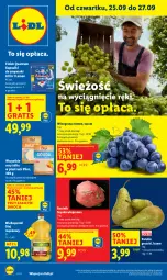 Gazetka promocyjna Lidl - GAZETKA - Gazetka - ważna od 27.09 do 27.09.2025 - strona 1 - produkty: Ser, Gra, Szynka wieprzowa, Finish, Szynka, Pilos, Gruszki, Winogrona, Olej rzepakowy, Zmywarki, Wino, Olej