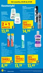 Gazetka promocyjna Lidl - GAZETKA - Gazetka - ważna od 27.09 do 27.09.2025 - strona 48 - produkty: Nivea Men, Gra, Płyn do płukania jamy ustnej, Listerine, Dezodorant, Pasta do zębów, Płyn do płukania, Garnier, Elmex, Colgate, Antyperspirant, Nivea, LG
