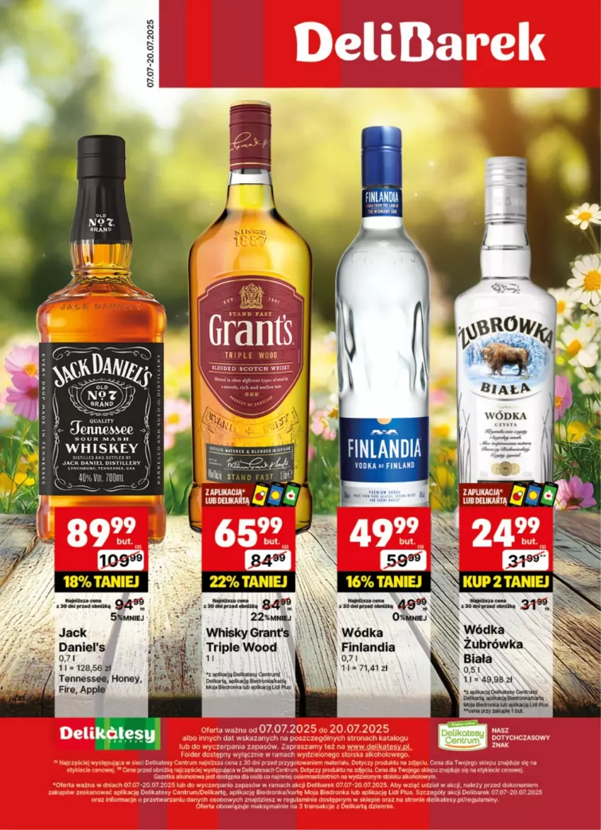 Gazetka promocyjna Delikatesy Centrum - Delibarek DC28-DC29 - ważna 07.07 do 20.07.2025 - strona 1 - produkty: Finlandia, Gra, Whisky, Wódka