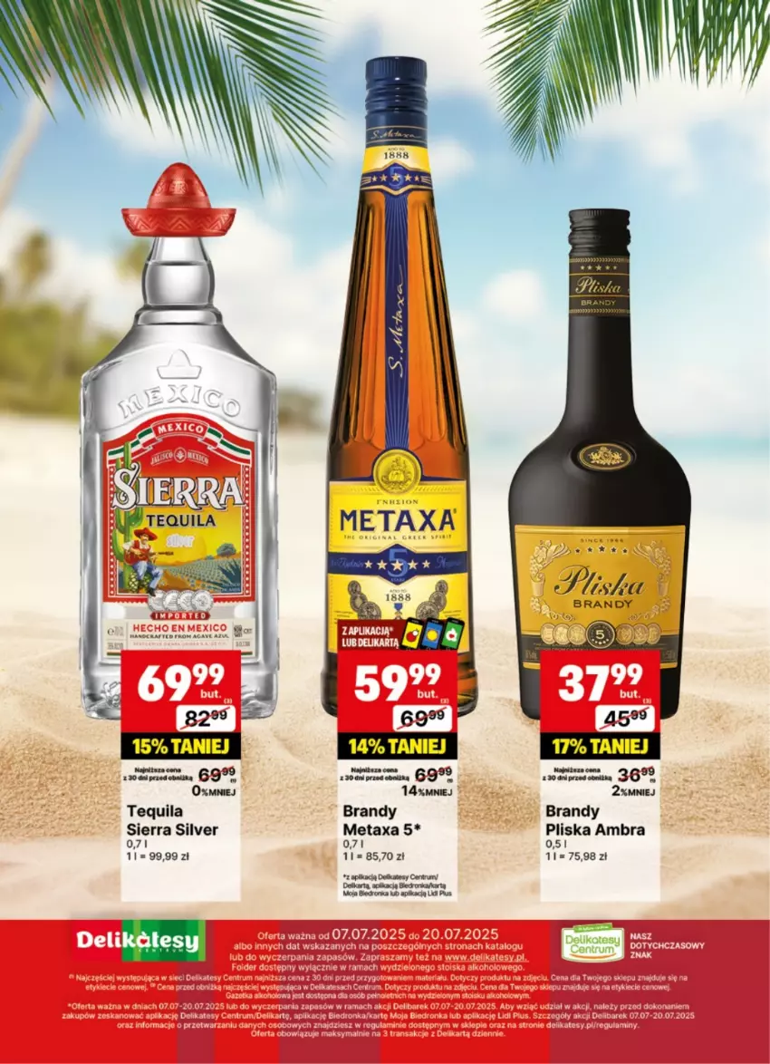 Gazetka promocyjna Delikatesy Centrum - Delibarek DC28-DC29 - ważna 07.07 do 20.07.2025 - strona 24 - produkty: Brandy, Metaxa, Pliska, Tequila