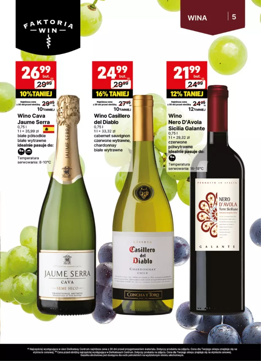 Gazetka promocyjna Delikatesy Centrum - Delibarek DC28-DC29 - ważna 07.07 do 20.07.2025 - strona 5 - produkty: Cabernet Sauvignon, Chardonnay, Fa, Gala, Ser, Wino