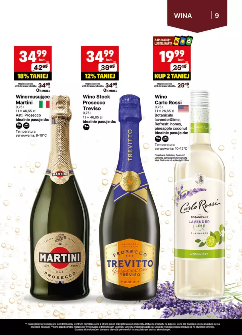 Gazetka promocyjna Delikatesy Centrum - Delibarek DC28-DC29 - ważna 07.07 do 20.07.2025 - strona 9 - produkty: Martini, Mus, Prosecco, Rum, Ser, Stock, Wino, Wino musujące