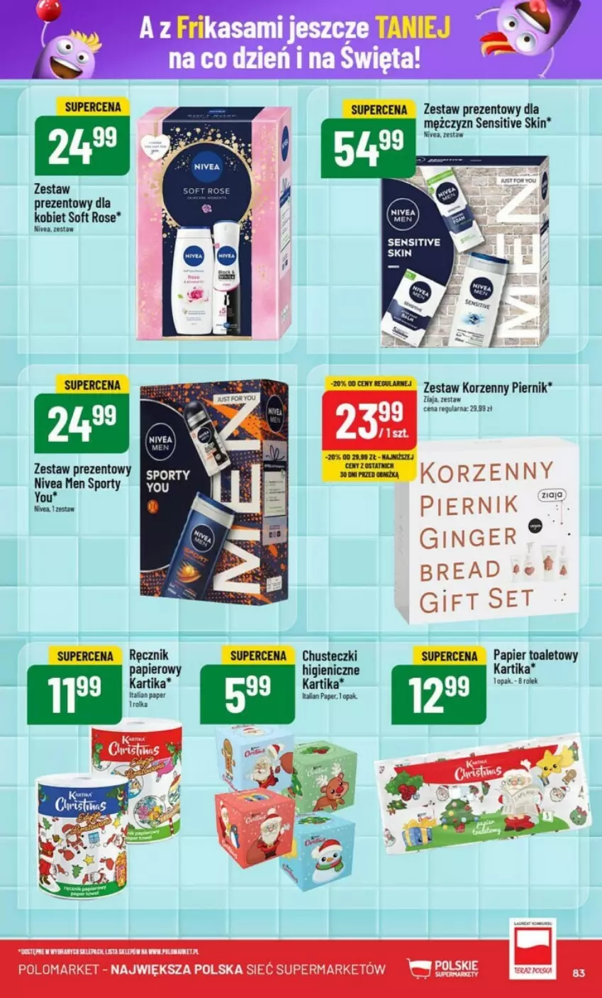 Gazetka promocyjna PoloMarket - ważna 27.11 do 03.12.2024 - strona 82 - produkty: Chusteczki, Nivea, Nivea Men, Papier, Papier toaletowy, Piernik, Por, Ręcznik, Sport, Zestaw prezentowy