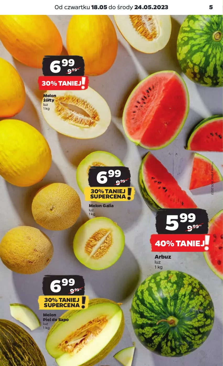 Gazetka promocyjna Netto - Artykuły spożywcze - ważna 18.05 do 24.05.2023 - strona 5 - produkty: Arbuz, Melon