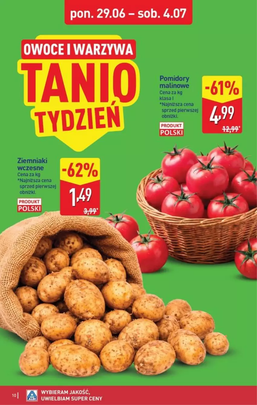 Gazetka promocyjna Aldi - Pełna oferta - ważna 29.06 do 04.07.2026 - strona 10 - produkty: Owoce, Pomidory, Warzywa, Ziemniaki