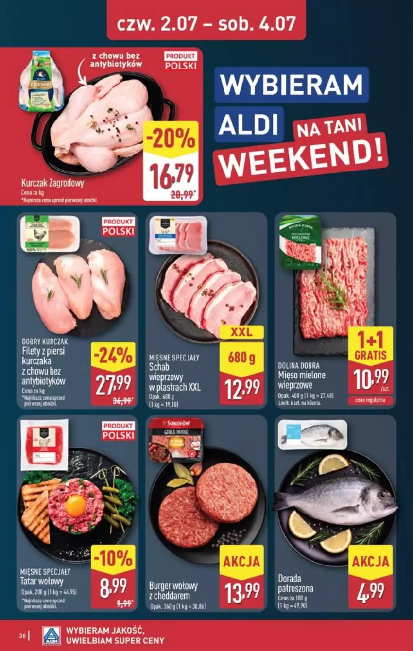 Gazetka promocyjna Aldi - Pełna oferta - ważna 29.06 do 04.07.2026 - strona 36 - produkty: Kurczak, Mięso, Sok