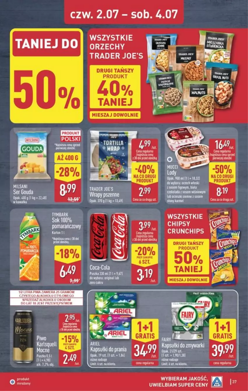 Gazetka promocyjna Aldi - Pełna oferta - ważna 29.06 do 04.07.2026 - strona 37 - produkty: Ariel, Chipsy, Coca-Cola, Crunchips, Gouda, Gra, Ser
