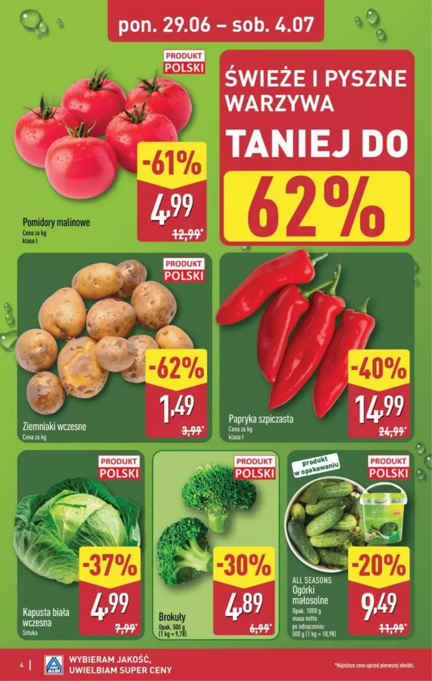 Gazetka promocyjna Aldi - Pełna oferta - ważna 29.06 do 04.07.2026 - strona 4 - produkty: All Seasons, Papryka, Szpic, Ziemniaki