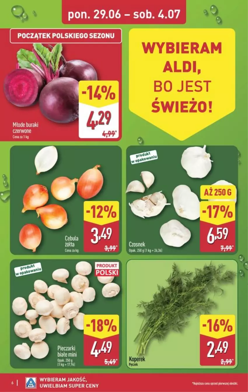 Gazetka promocyjna Aldi - Pełna oferta - ważna 29.06 do 04.07.2026 - strona 6 - produkty: Buraki, Cebula, Sos