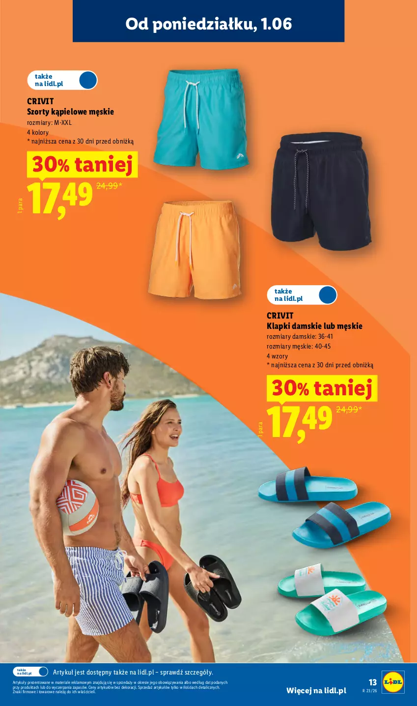 Gazetka promocyjna Lidl - Katalog ważny od 1.06 - ważna 01.06 do 06.06.2026 - strona 15 - produkty: Klapki, Szorty