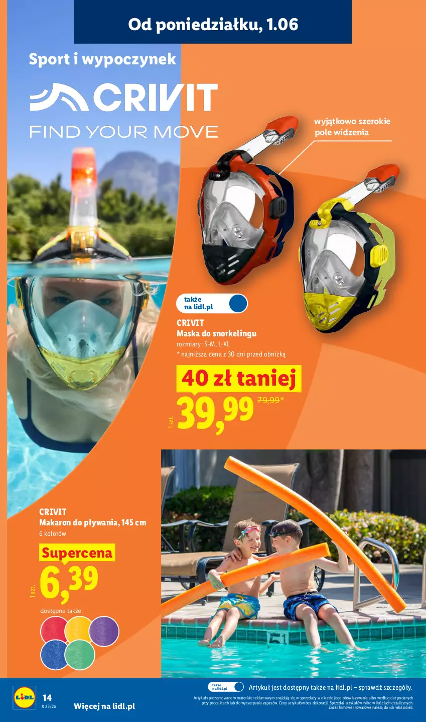 Gazetka promocyjna Lidl - Katalog ważny od 1.06 - ważna 01.06 do 06.06.2026 - strona 16 - produkty: Makaron, Maska, Por, Sport
