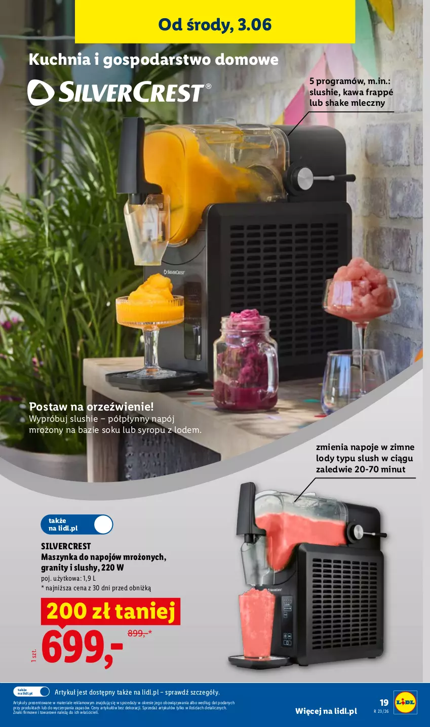 Gazetka promocyjna Lidl - Katalog ważny od 1.06 - ważna 01.06 do 06.06.2026 - strona 23 - produkty: Gra, Kawa, Kuchnia, Lody, Maszynka, Napój, Napoje, Silvercrest, Sok, Syrop, Szynka