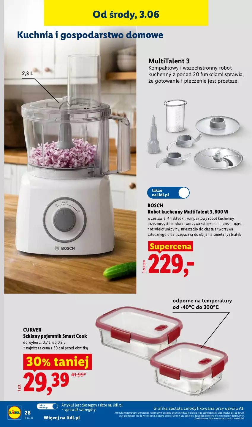 Gazetka promocyjna Lidl - Katalog ważny od 1.06 - ważna 01.06 do 06.06.2026 - strona 32 - produkty: Bosch, Gra, Grafika, Kuchnia, Mieszadło, Miska, Noż, Piec, Pojemnik, Por, Robot, Tarcza tnąca, Trzepaczka