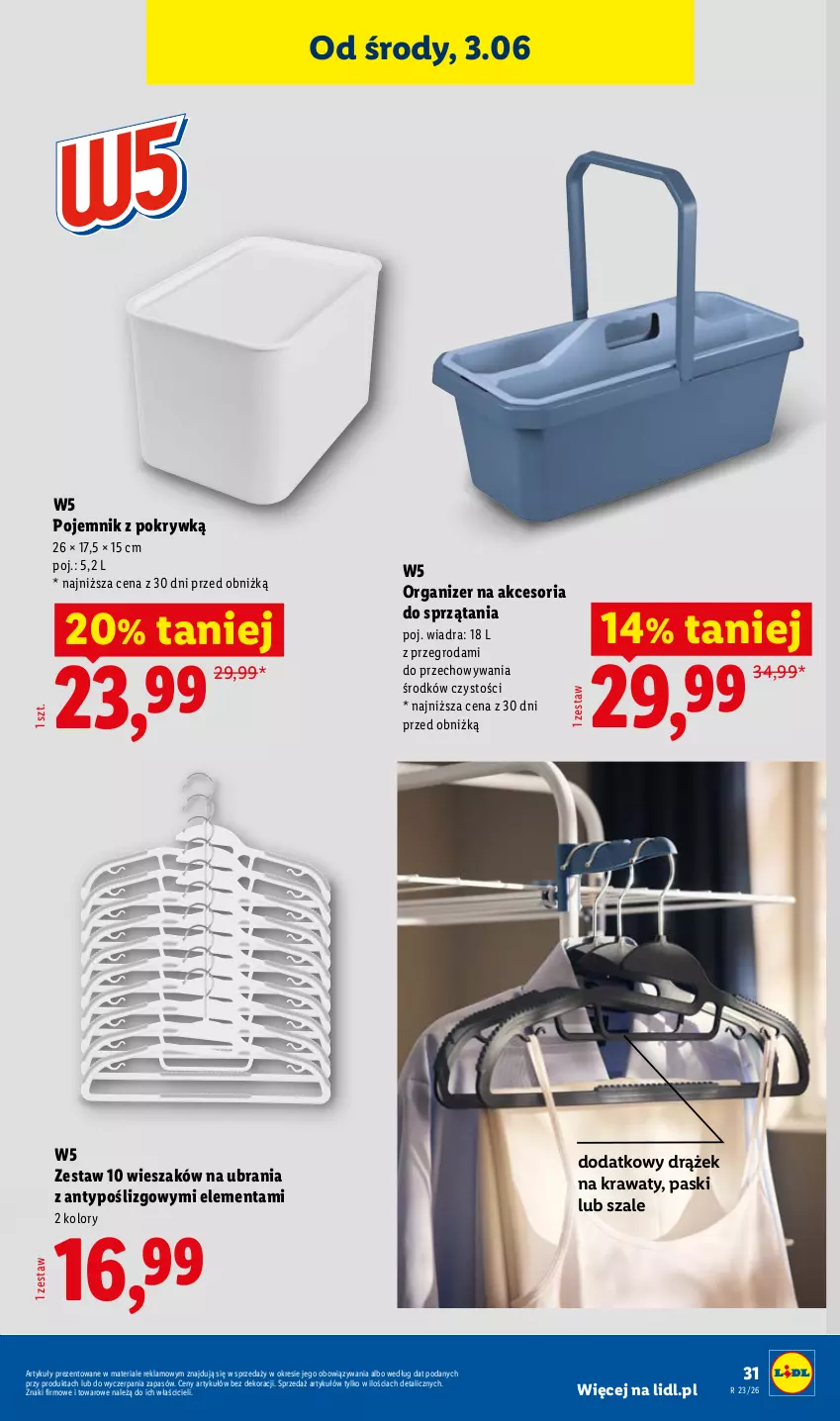 Gazetka promocyjna Lidl - Katalog ważny od 1.06 - ważna 01.06 do 06.06.2026 - strona 35 - produkty: Organizer, Pojemnik, Pojemnik z pokrywką, Szal, Ubrania, Wieszak