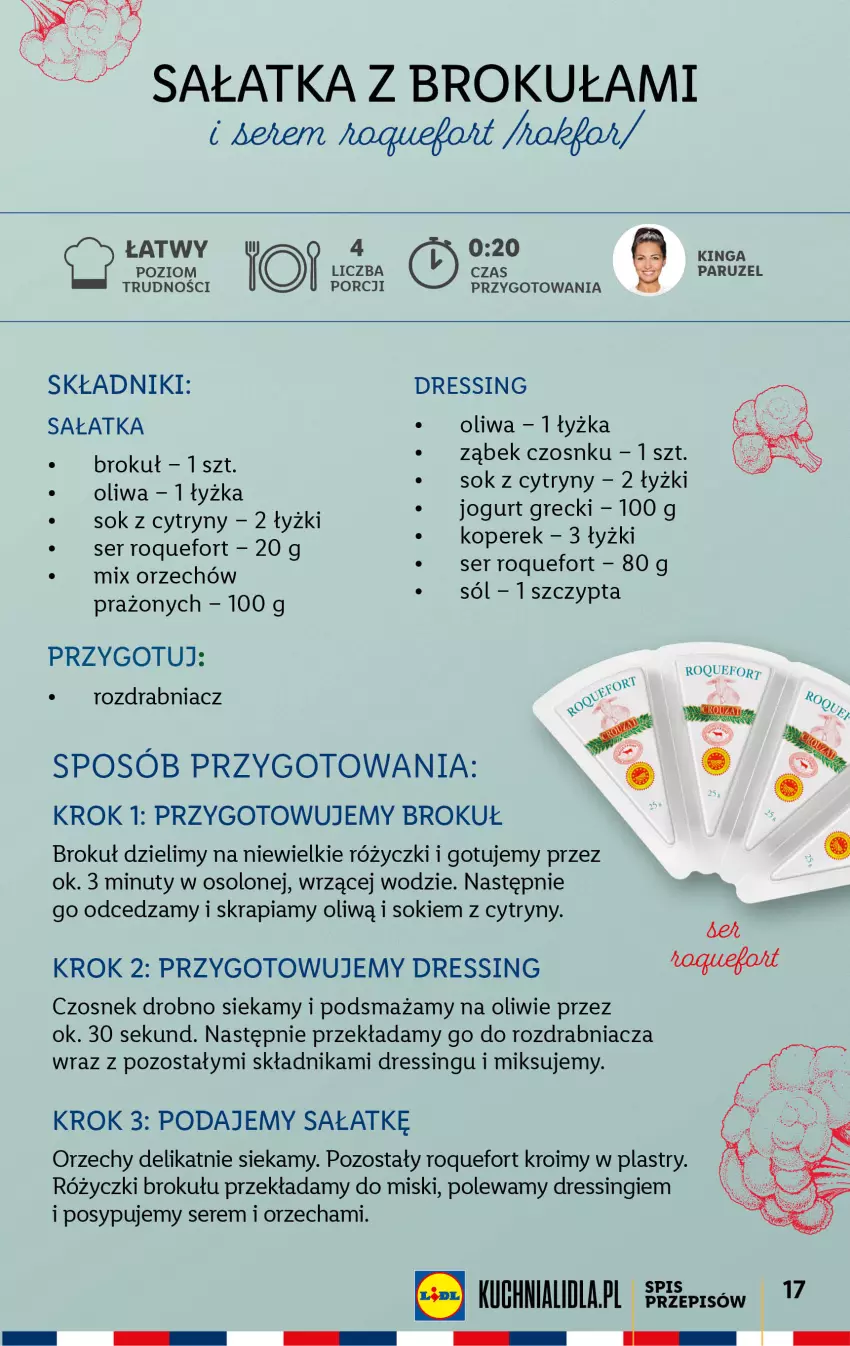 Gazetka promocyjna Lidl - KATALOG FRANCJA - ważna 24.07 do 29.07.2023 - strona 17 - produkty: Cytryny, Czosnek, Dres, Jogurt, Nuty, Oliwa, Por, Roquefort, Rozdrabniacz, Sałat, Sałatka, Ser, Sok, Sól