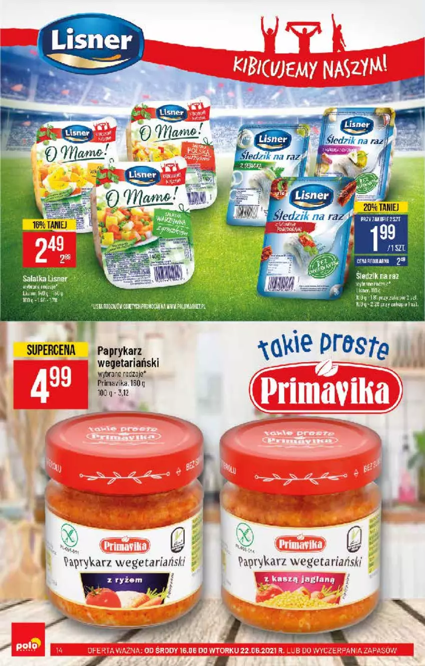 Gazetka promocyjna PoloMarket - Gazetka pomocyjna - ważna 16.06 do 22.06.2021 - strona 14 - produkty: Fa, Gry, Papryka, Paprykarz, Prima, Primavika