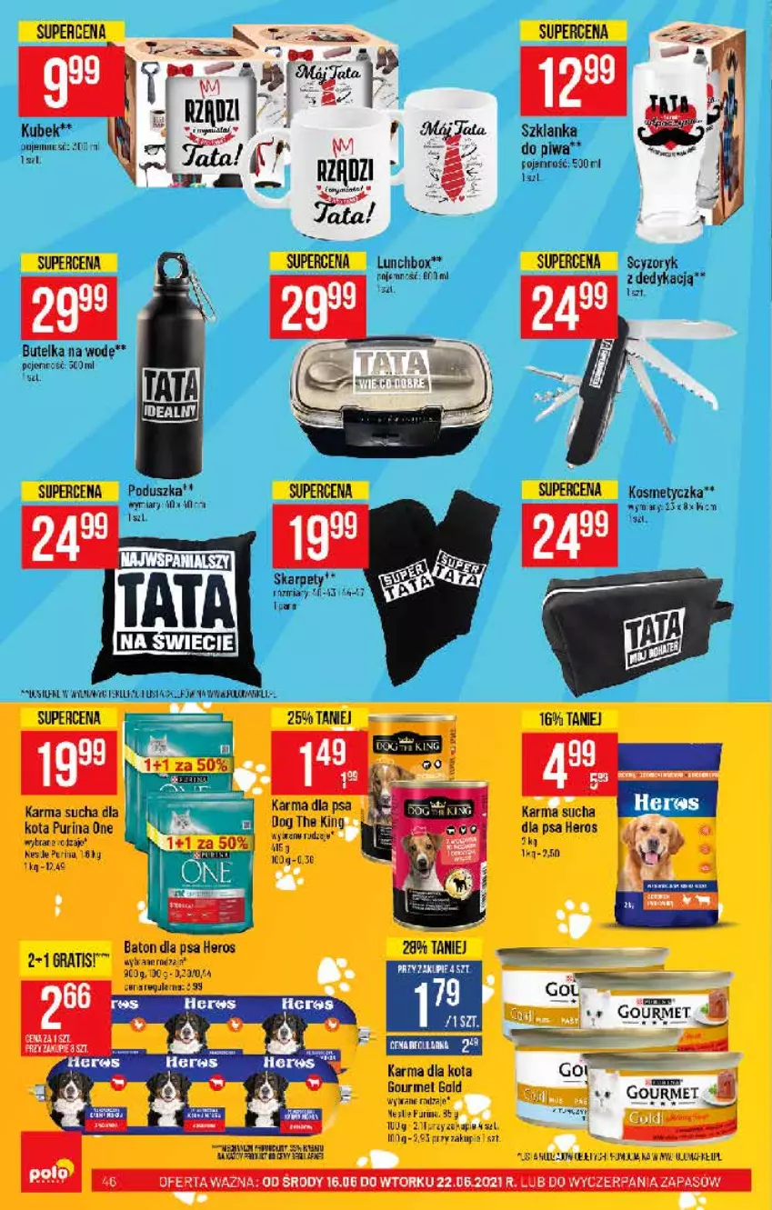 Gazetka promocyjna PoloMarket - Gazetka pomocyjna - ważna 16.06 do 22.06.2021 - strona 46 - produkty: Baton, Baton dla psa, Fa, Gourmet Gold, Gra, Kosmetyczka, Kubek, Mola, Piwa, Poduszka, Pur, Purina, Szklanka