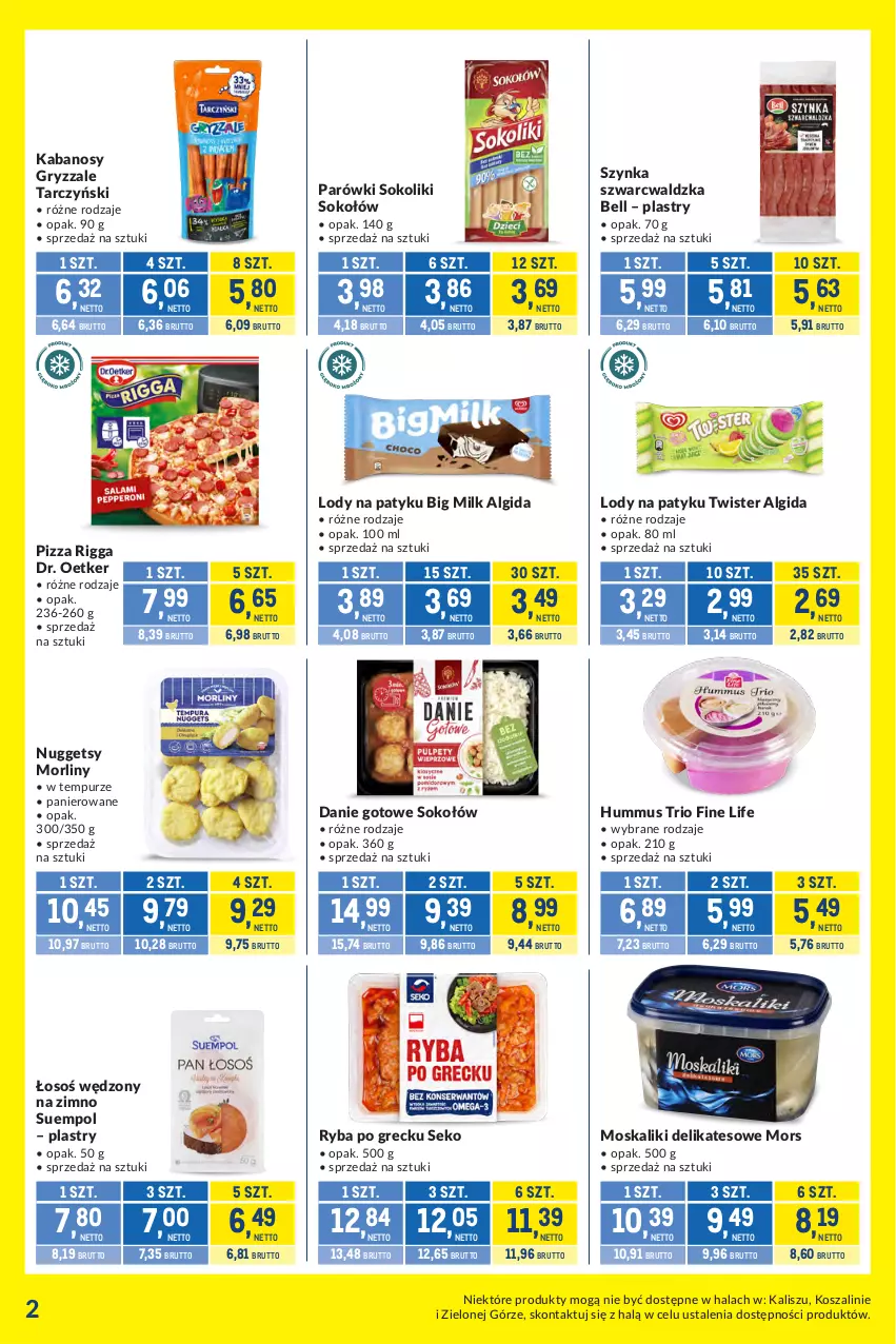 Gazetka promocyjna Makro - Kupujesz więcej płacisz mniej - ważna 09.06 do 07.07.2026 - strona 2 - produkty: Algida, Bell, Big Milk, Danie gotowe, Dr. Oetker, Gry, Hummus, Kabanos, Kosz, LG, Lody, Morliny, Mus, Parówki, Parówki sokoliki, Pizza, Pur, Ryba, Ryba po grecku, SEKO, Sok, Sokołów, Suempol, Szal, Szynka, Tarczyński