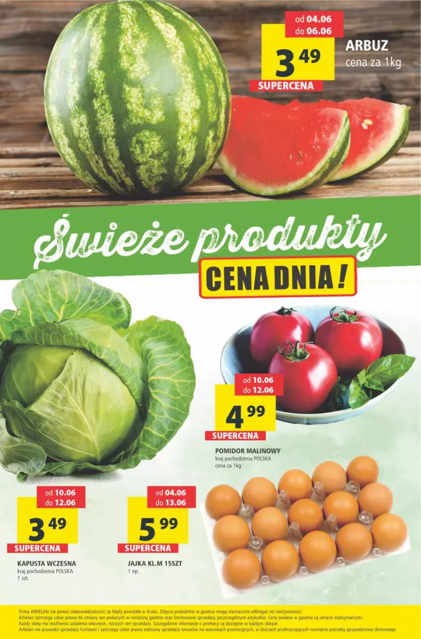 Gazetka promocyjna Arhelan - Gazetka - ważna 04.06 do 13.06.2021 - strona 24 - produkty: Arbuz, Pomidor malinowy