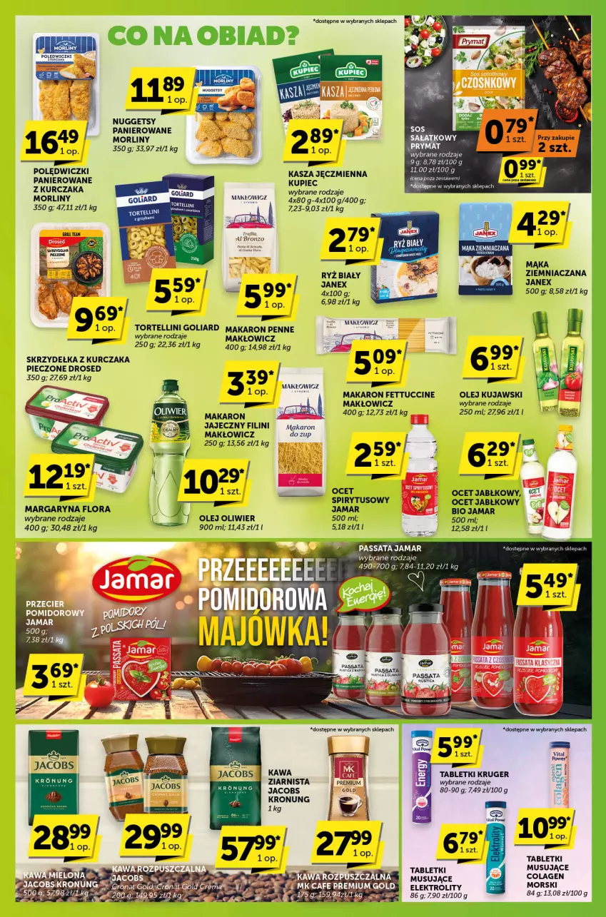 Gazetka promocyjna ABC - ważna 30.04 do 13.05.2025 - strona 2 - produkty: Flora, Goliard, Gra, Jacobs, Kasza, Kawa, Kujawski, Kupiec, Kurczak, Makaron, Margaryna, Morliny, Mus, Ocet, Olej, Penne, Piec, Ryż, Ryż biały, Skrzydełka z kurczaka, Tablet