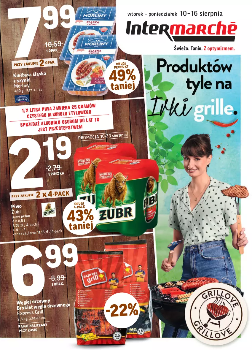Gazetka promocyjna Intermarche - Gazetka promocyjna - ważna 10.08 do 16.08.2021 - strona 1 - produkty: Grill, Morliny, Piwo, Węgiel drzewny