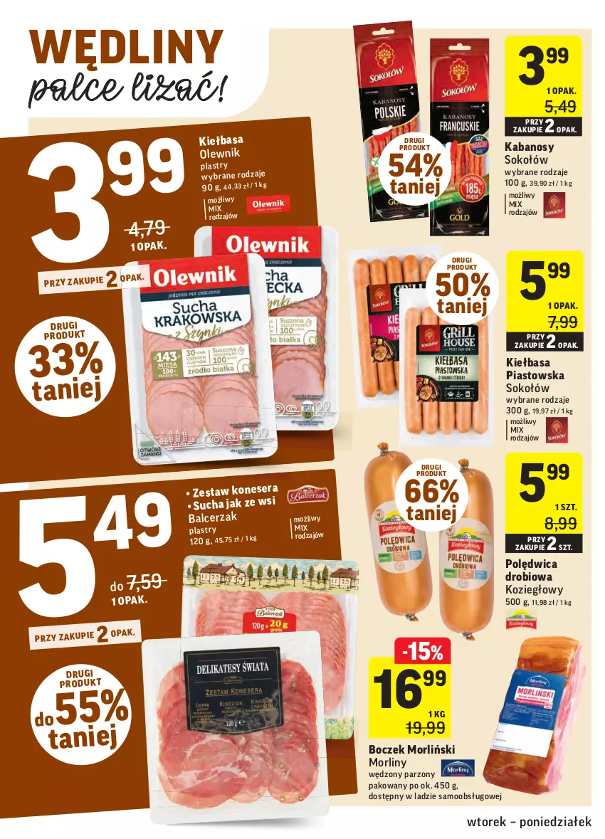 Gazetka promocyjna Intermarche - Gazetka promocyjna - ważna 10.08 do 16.08.2021 - strona 16 - produkty: Boczek, Kabanos, Kiełbasa, Morliny, Olewnik, Piast, Polędwica, Ser, Sok, Sokołów