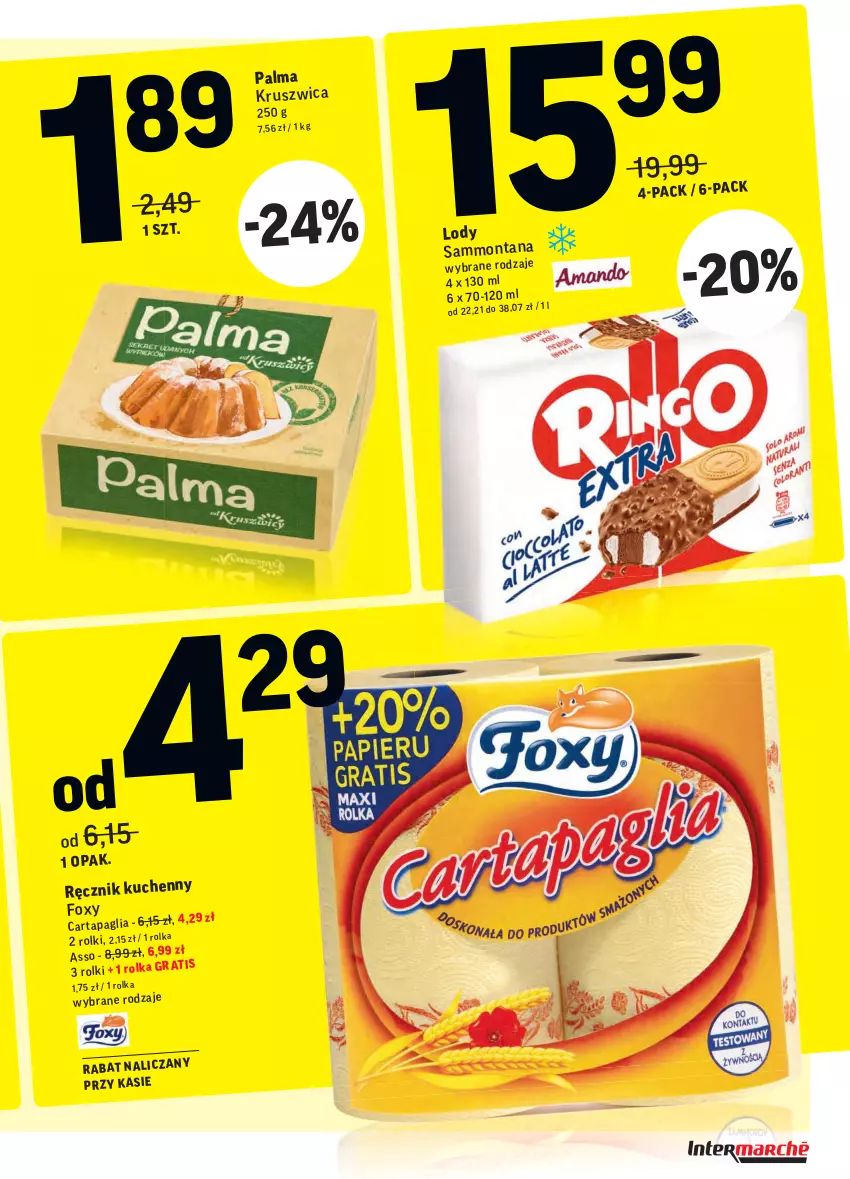 Gazetka promocyjna Intermarche - Gazetka promocyjna - ważna 10.08 do 16.08.2021 - strona 38 - produkty: Foxy, Lody, Palma, Ręcznik, Ręcznik kuchenny