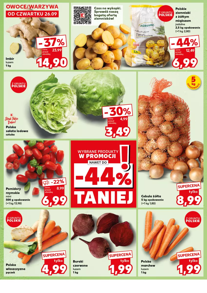 Gazetka promocyjna Kaufland - Kaufland - ważna 30.09 do 02.10.2024 - strona 12 - produkty: Buraki, Cebula, Pomidory, Sałat, Sałata lodowa, Włoszczyzna pęczek, Ziemniaki