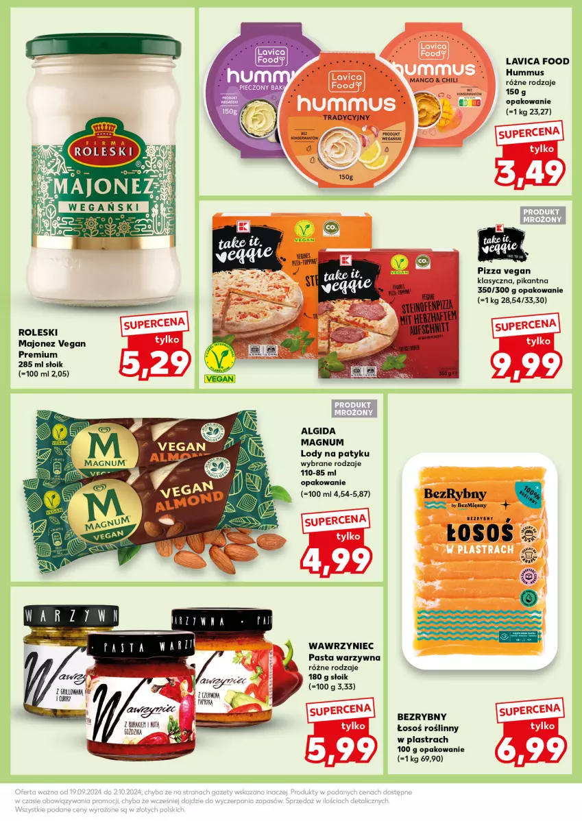 Gazetka promocyjna Kaufland - Kaufland - ważna 30.09 do 02.10.2024 - strona 25 - produkty: Algida, Buraki, Fa, Hummus, LG, Lody, Majonez, Mus, Pasta warzywna, Pizza, Ser, Sos