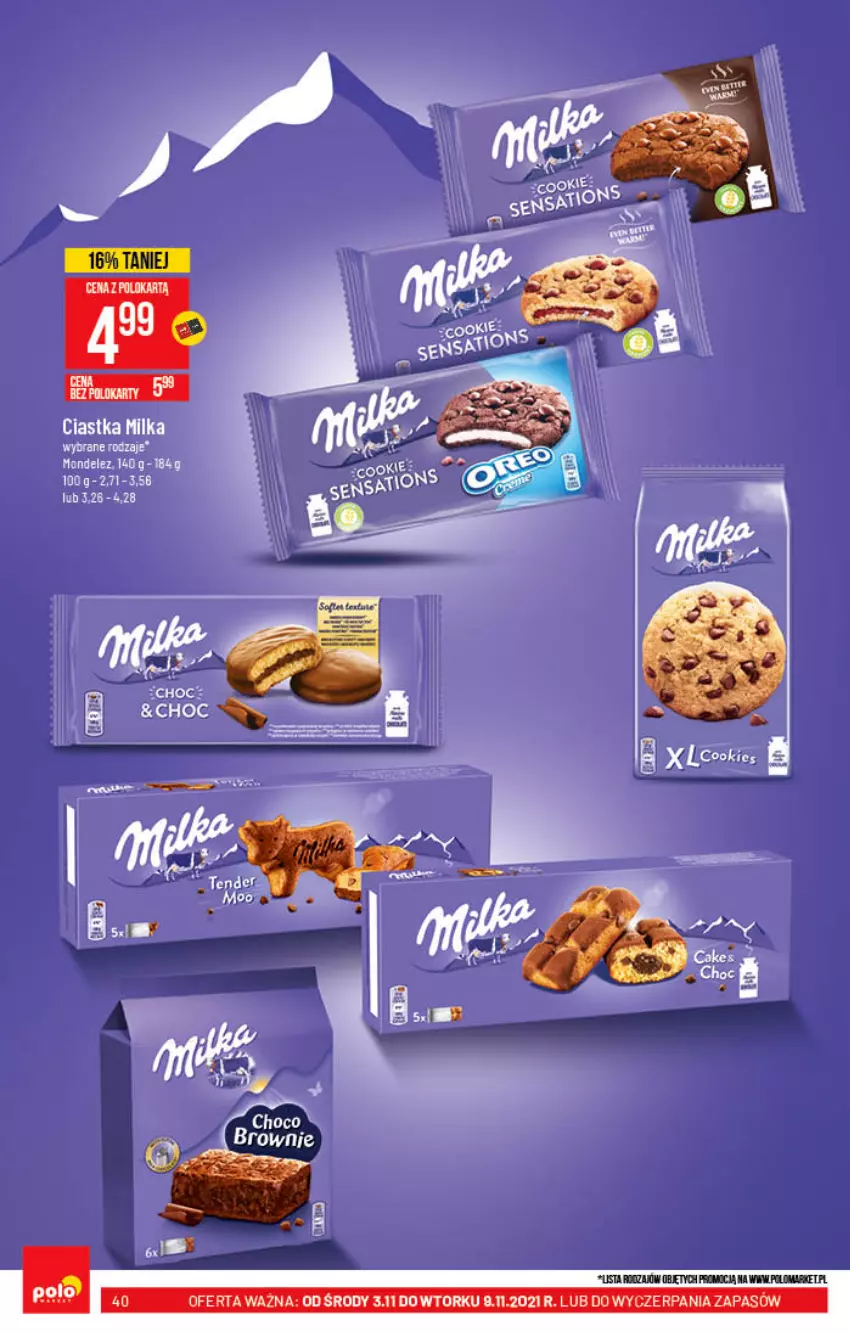 Gazetka promocyjna PoloMarket - Gazetka pomocyjna - ważna 03.11 do 09.11.2021 - strona 40 - produkty: Ciastka, Milka