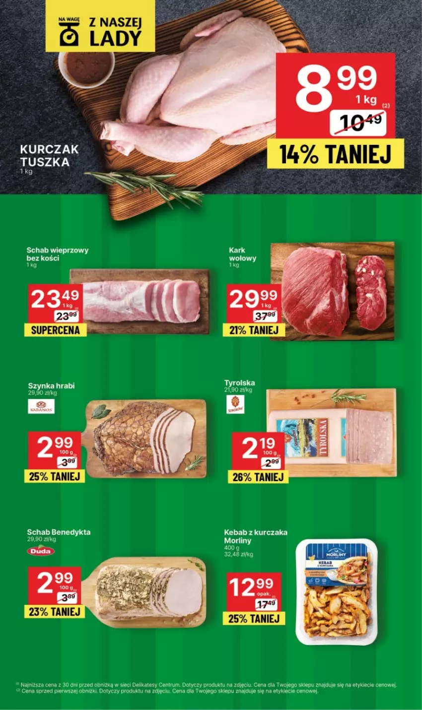 Gazetka promocyjna Delikatesy Centrum - Gazetka DC41 pon-sr - ważna 23.10 do 25.10.2023 - strona 4 - produkty: Kebab, Kebab z kurczaka, Kurczak, Morliny, Rum, Schab wieprzowy, Szynka, Tusz