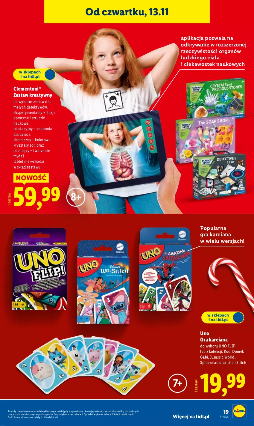 Gazetka promocyjna Lidl - Katalog Zabawki - ważna 03.11 do 24.12.2025 - strona 19 - produkty: Dzieci, Gra, Jurassic World, Koc, Spiderman, Stek, Tablet