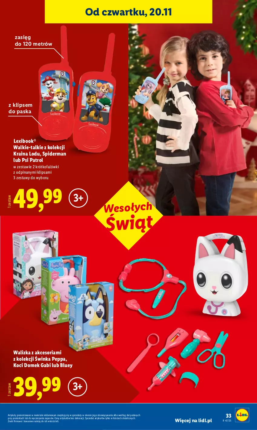 Gazetka promocyjna Lidl - Katalog Zabawki - ważna 03.11 do 24.12.2025 - strona 33 - produkty: Fa, Inka, Koc, Psi Patrol, Spiderman, Walizka