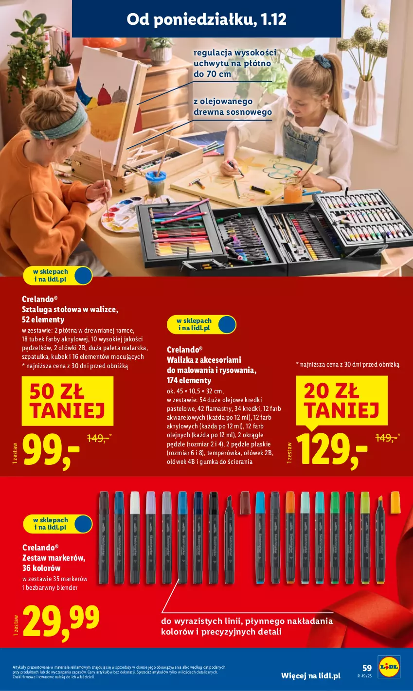 Gazetka promocyjna Lidl - Katalog Zabawki - ważna 03.11 do 24.12.2025 - strona 59 - produkty: Blender, Fa, Flamastry, Kubek, Marker, Olej, Paleta, Sok, Sos, Szpatułka, Walizka