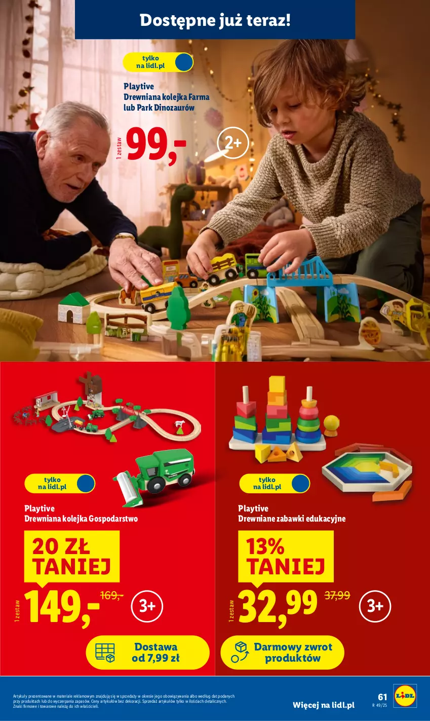 Gazetka promocyjna Lidl - Katalog Zabawki - ważna 03.11 do 24.12.2025 - strona 61 - produkty: Dinozaur, Drewniana kolejka, Fa, Kolejka, Olej, Tera, Zabawki edukacyjne