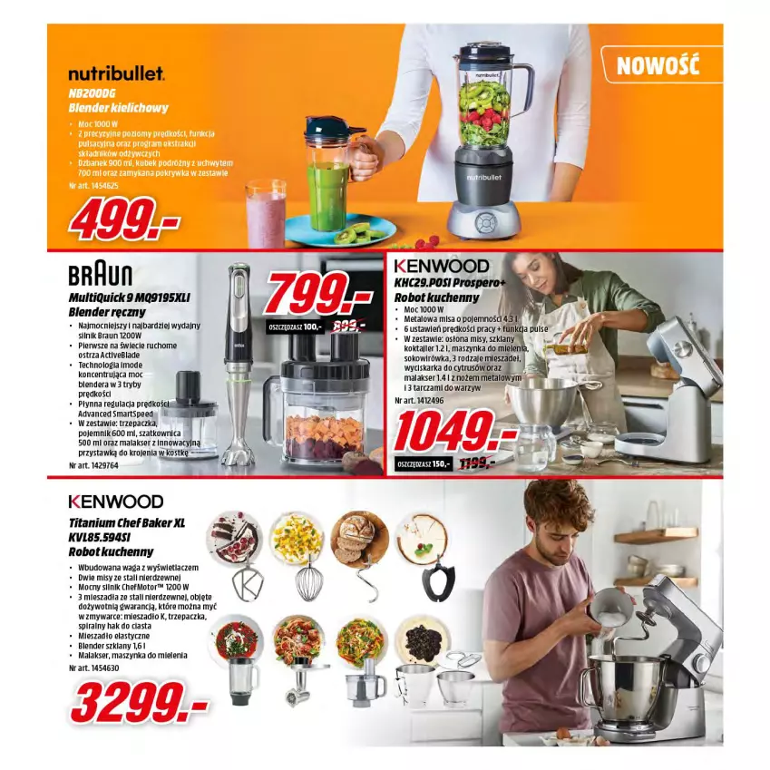 Gazetka promocyjna Media Markt - Gazetka Media Markt - ważna 01.12 do 24.12.2021 - strona 15 - produkty: Blender, Blender ręczny, Braun, Maszynka, Maszynka do mielenia, Mieszadło, Pojemnik, Robot, Ser, Sok, Szatkownica, Szynka, Trzepaczka, Waga