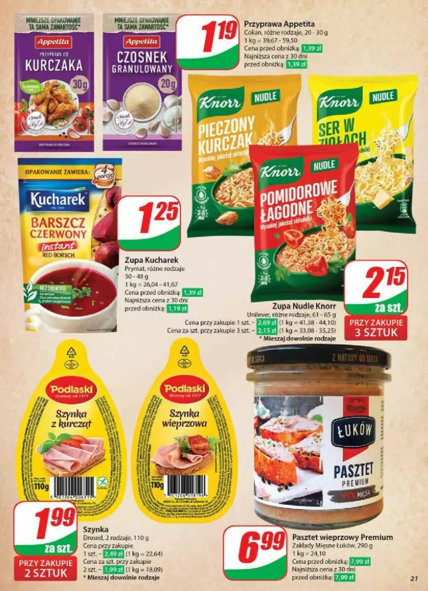 Gazetka promocyjna Dino - ważna 13.11 do 19.11.2024 - strona 14 - produkty: Knorr, Kucharek, Pasztet, Por, Prymat, Szynka, Zupa